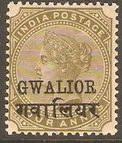 Gwalior 1885 4a Green. SG14b.