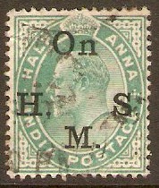 India 1902 a Green - Official stamp. SGO56. - Click Image to Close