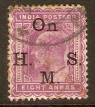 India 1902 8a Mauve - Official stamp. SGO64.