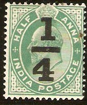 India 1905 a on a Green. SG148.