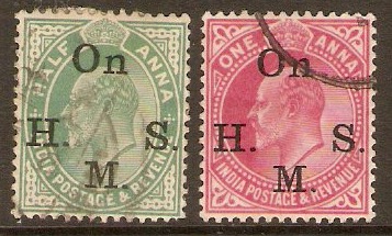 India 1906 Official stamp set. SGO66-SGO67.