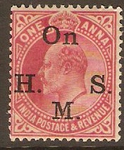 India 1906 1a Carmine-Official Stamp. SGO67.