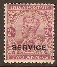 India 1912 2a Purple-Official Stamp. SGO83.