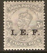 India 1914 3p Grey. SGE1.