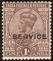 India 1922 1a Chocolate. SGO98.