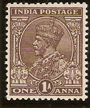 India 1932 1a Chocolate. SG234.