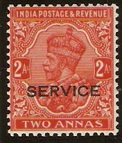 India 1932 2a Vermilion. SGO129.