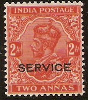 India 1932 2a Vermilion. SGO130.