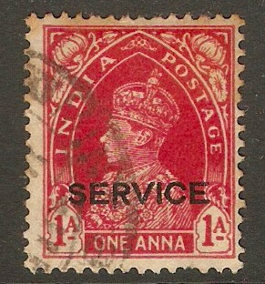 India 1937 1a Carmine - Official stamp. SGO137.