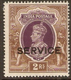 India 1937 2r Purple and brown. SGO139.