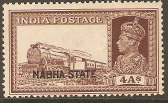 Nabha 1938 4a Brown. SG85.