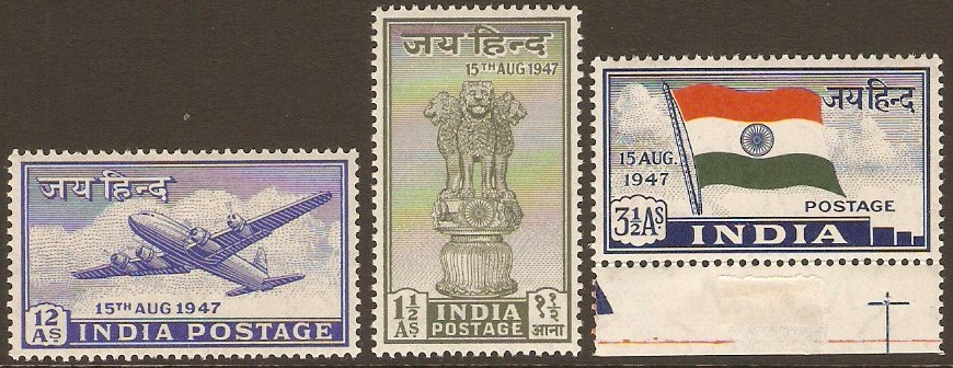 India 1947 Independence Set. SG301-SG303.