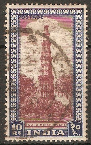 India 1949 10r Purple-brown and deep blue. SG323.