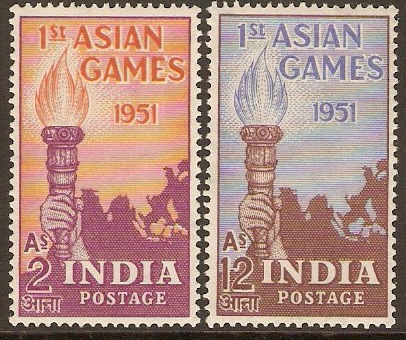 India 1951 First Asian Games Set. SG335-SG336.