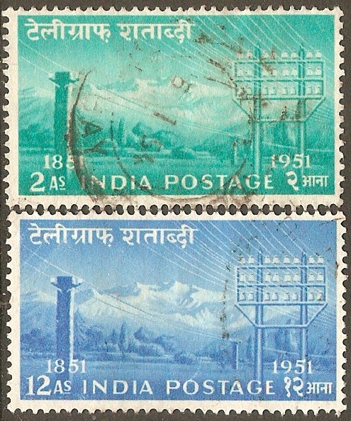 India 1953 Telegraph Set. SG346-SG347.