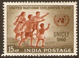 India 1960 15n.p UNICEF Day Stamp. SG432.