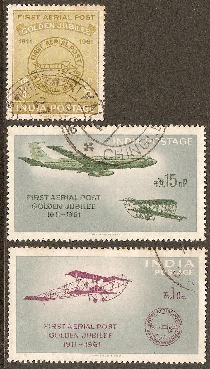 India 1961 Airmail Flight Set. SG434-SG436.
