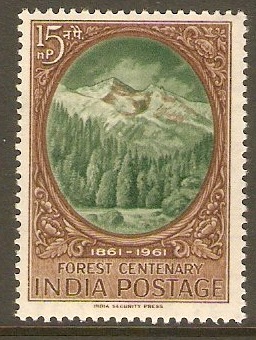 India 1961 15np Scientific Forestry Stamp. SG445.