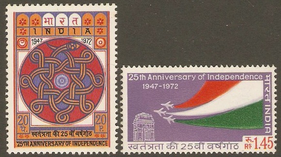 India 1973 Independence Anniversary Set. SG673-SG674.