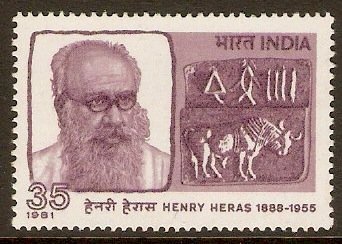 India 1981 35p Henry Heras Commemoration Stamp. SG1030.