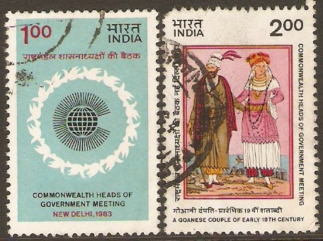 India 1983 Commonwealth Meeting Set. SG1107-SG1108. - Click Image to Close