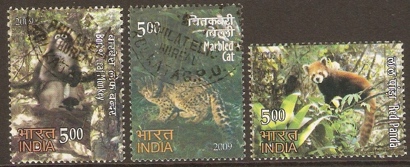 India 2009 Rare Fauna Stamps Set. SG2626-SG2628.