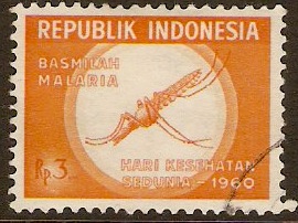 Indonesia 1960 3r Orange World Health Day Series. SG841.