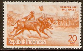 Indonesia 1961 20s Orange Tourist Series. SG854.