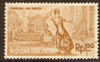 Indonesia 1961 1r.50 Bistre Tourist Series. SG859.