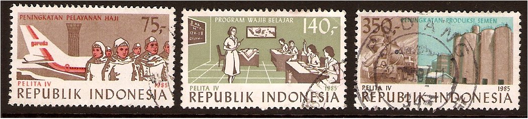 Indonesia 1985 4th Five Year Plan Set. SG1777-SG1779.