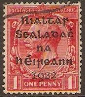 Ireland 1922 1d carmine-red. SG3.