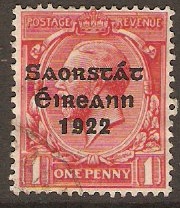 Ireland 1922 1d Scarlet. SG53.
