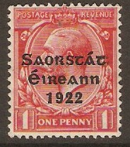 Ireland 1922 1d Scarlet. SG53.