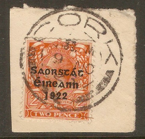 Ireland 1922 2d Orange - Die II. SG55.