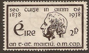Ireland 1938 2d agate Temperance Stamp. SG107.