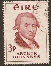 Ireland 1959 3d Brown-purple Guinness Stamp. SG178.