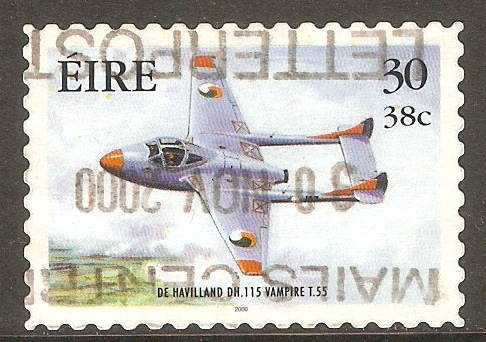 Ireland 2000 30p Military Aviation series - Vampire Jet. SG1370.