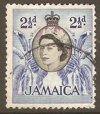 Jamaica 1956 2d Black and deep bright blue. SG162.