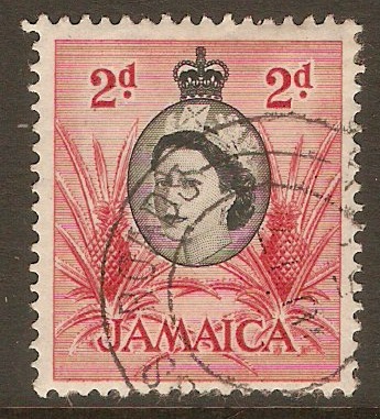 Jamaica 1956 2d Black and carmine-red. SG161.