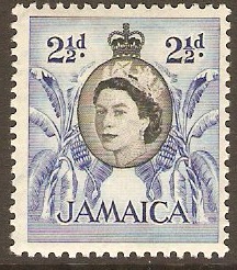 Jamaica 1956 2d Black and deep bright blue. SG162.