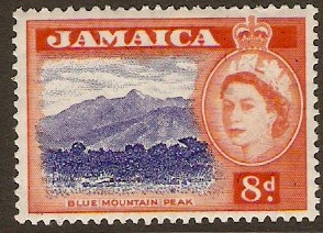 Jamaica 1956 8d Ultramarine and red-orange. SG167.