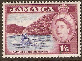 Jamaica 1956 1s.6d Ultram and reddish purple. SG169.