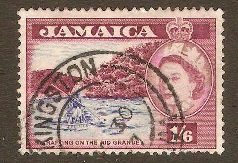 Jamaica 1956 1s.6d Ultramarine and reddish purple. SG169.