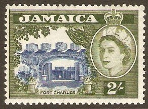 Jamaica 1956 2s Grey-blue and bronze-green. SG170a.