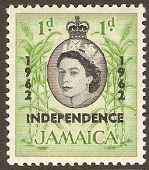 Jamaica 1962 1d Black and emerald. SG182.