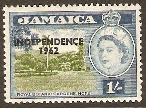 Jamaica 1962 1s Yellow-green and blue. SG188.
