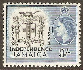 Jamaica 1962 3s Black and blue. SG190. - Click Image to Close