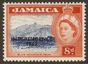 Jamaica 1963 8d Ultramarine and red-orange. SG210.