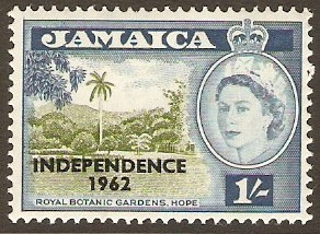 Jamaica 1963 1s Yellow-green and blue. SG211.