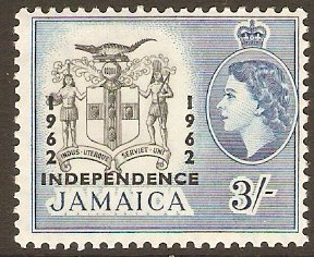 Jamaica 1963 3s Black and blue. SG213.
